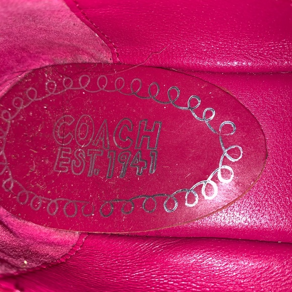 Patent Leather Pink Coach Flats w/Fabric sides.8 - Picture 6 of 9